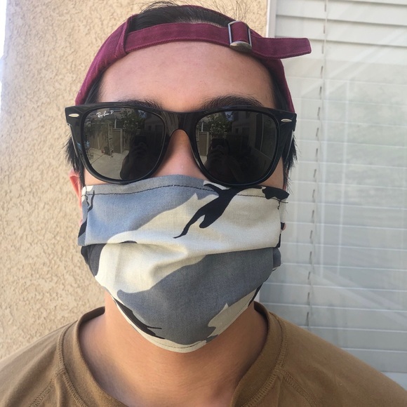 Men’s Camo Army Print cotton face mask hand made - Picture 2 of 5